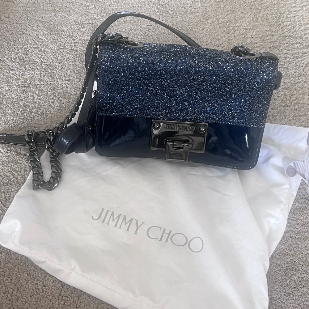 Jimmy Choo Lockett Petite Vintage Silver/ Navy